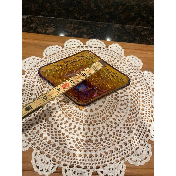 Vintage Indiana Carnival Glass Diamond shaped Candy Dish - Picture 6 of 9